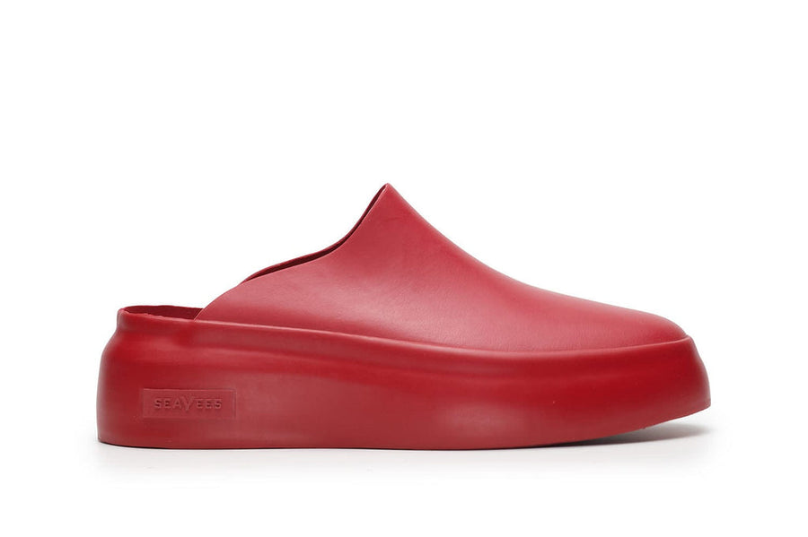 Women's Marin Mule in Crimson rubber, side view