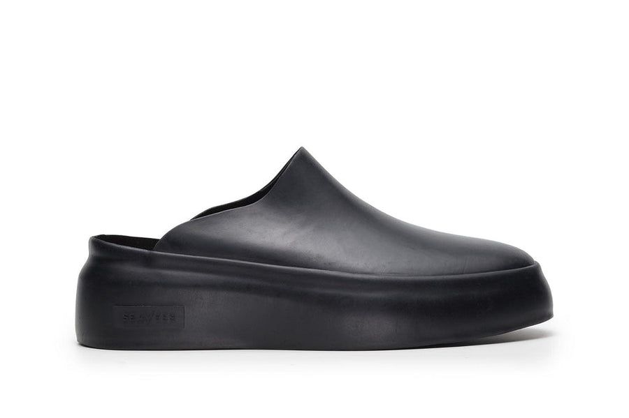 Women's Marin Mule in Black rubber, side view