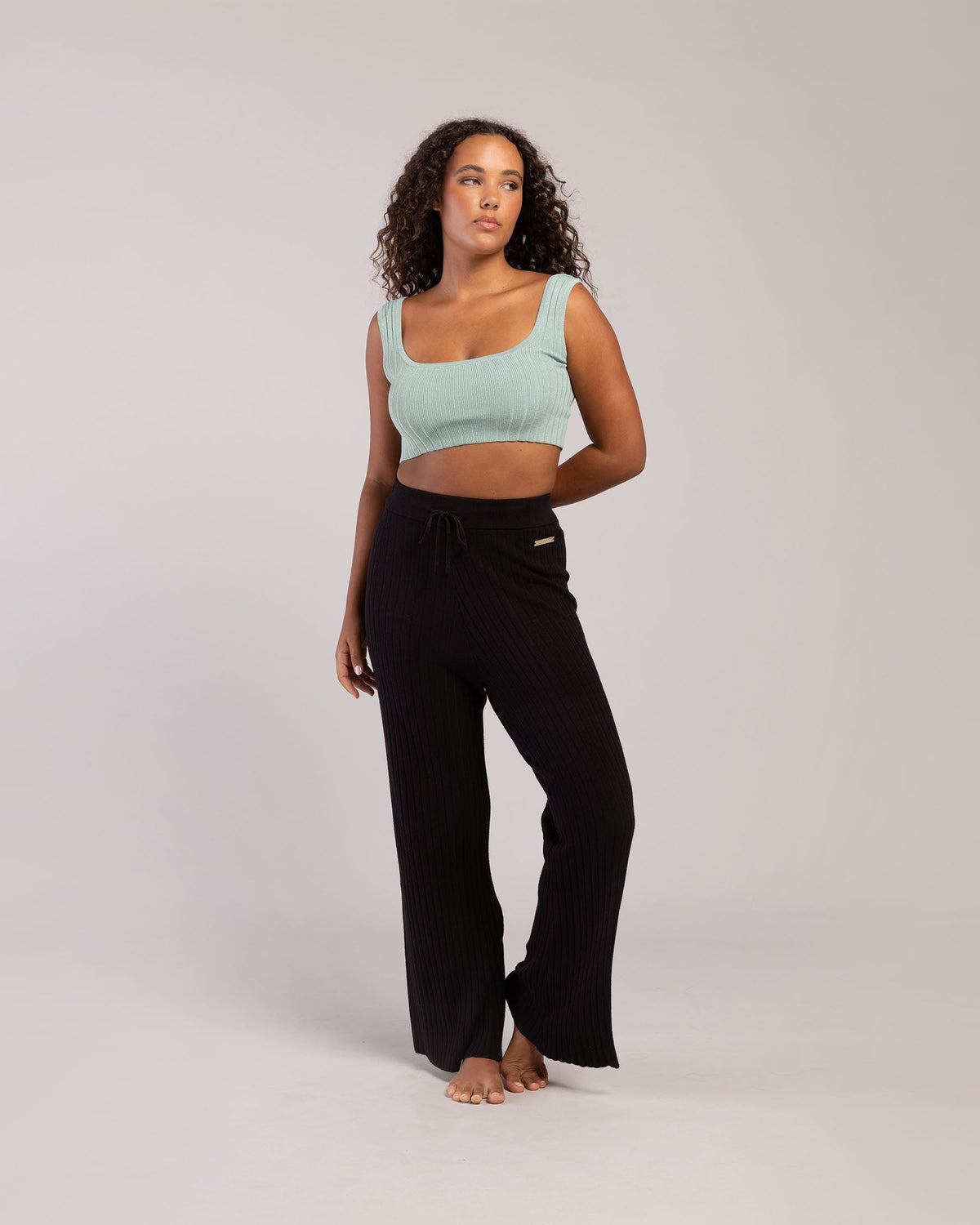 Rib Lounge Wide Leg Pant