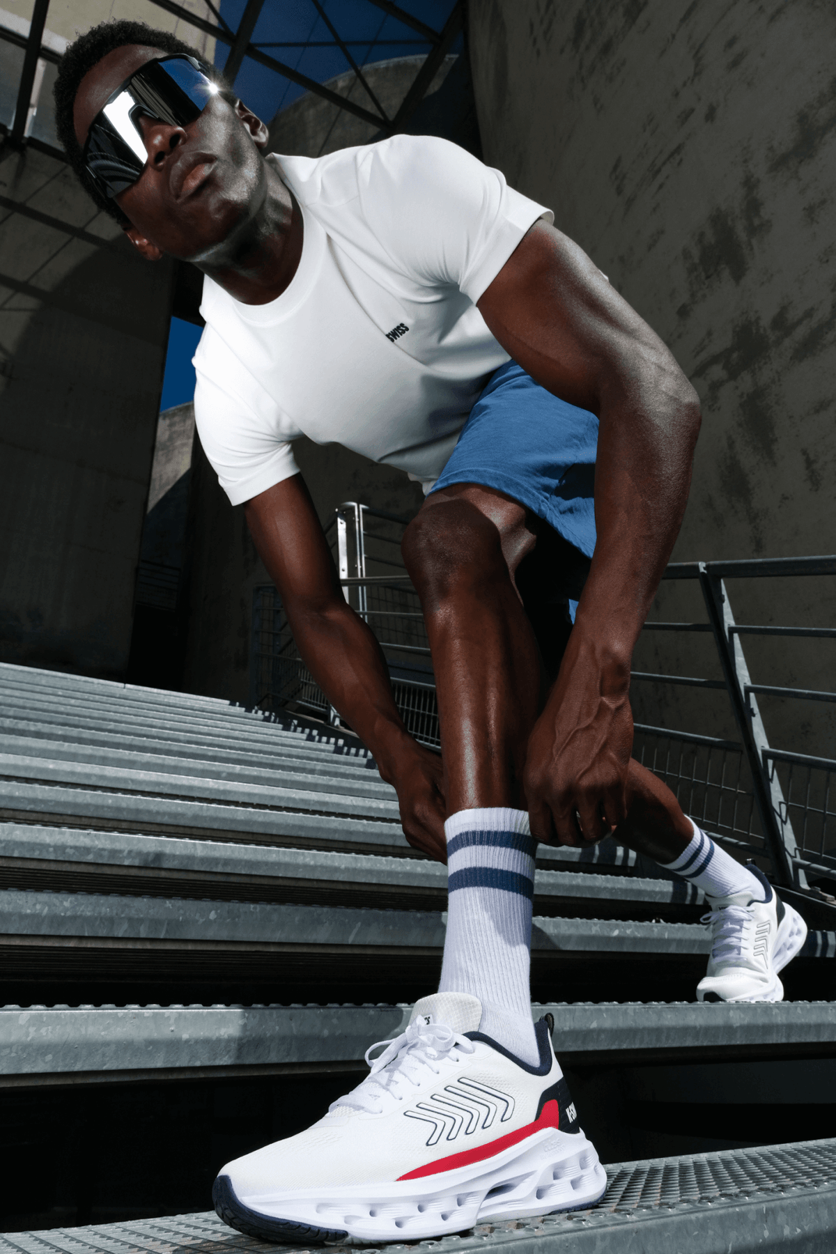 04494 - 130 - M | MELROSE TUBES LITE | WHITE/NAVY/RED - K - Swiss US - FOOTWEAR