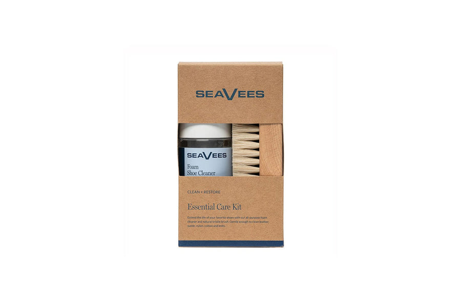 SeaVees Essential shoe care kit in tan packaging