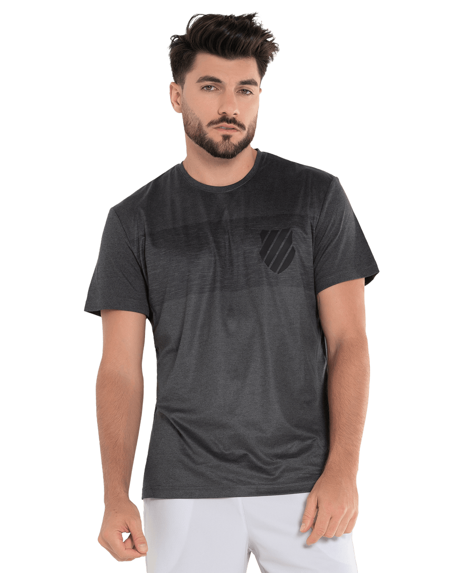 107700 - 077 | LUXE TECH CREW | HEATHER BLACK - K - Swiss US - APPAREL