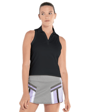 197231 - 008 | SLEEVELESS RIB POLO | BLACK - K - Swiss US - APPAREL