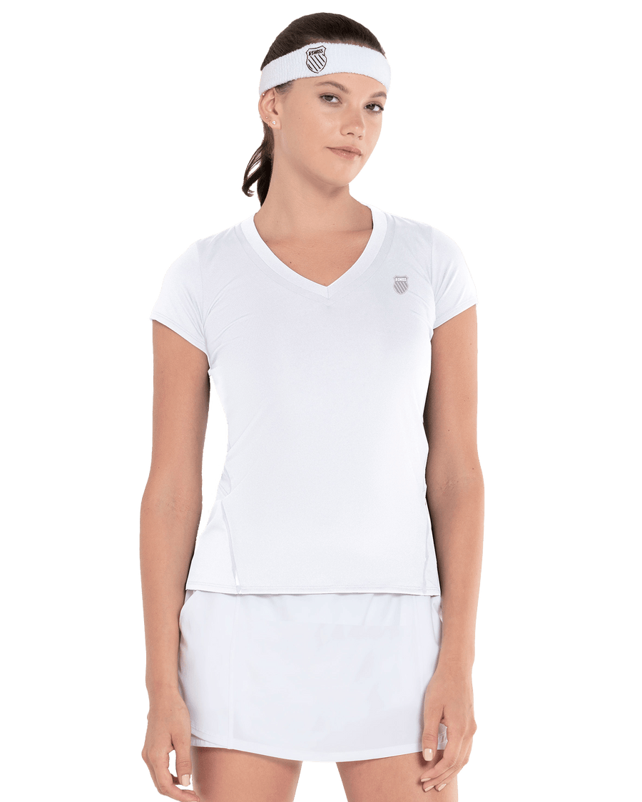 197696 - 100 | EXCEL V - NECK S/S | WHITE - K - Swiss US - APPAREL