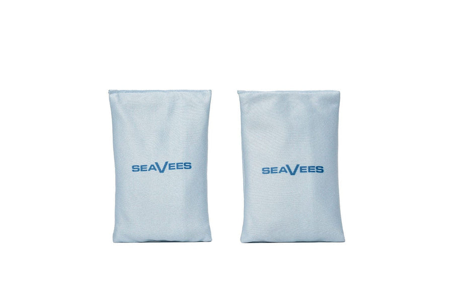 Pair of light blue SeaVees Essential shoe freshener pouches
