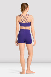 Ladies Mirella Celeste Cross Back Printed Crop Top