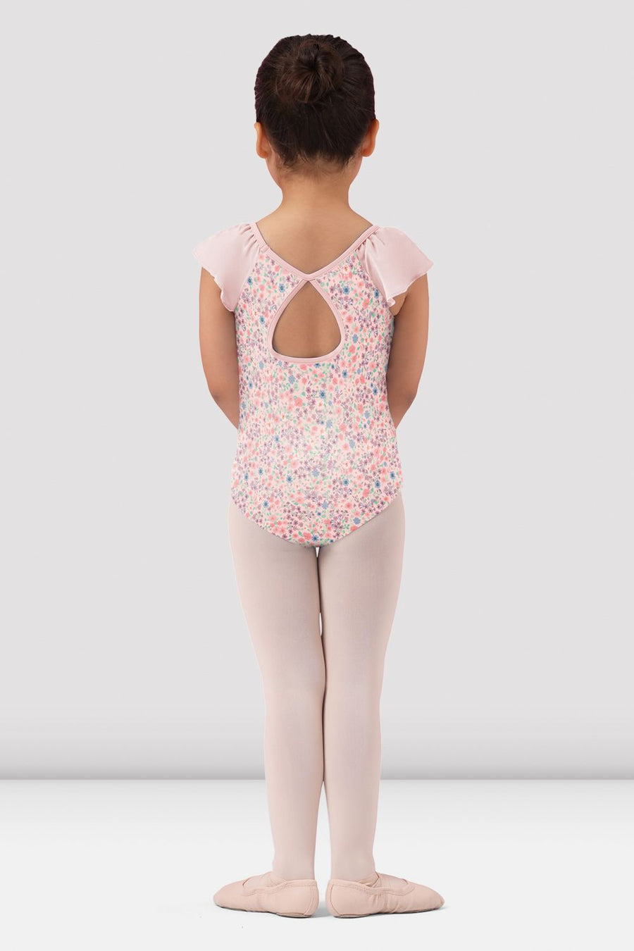 Girls Mirella Ditsy Floral Frill Sleeve Leotard