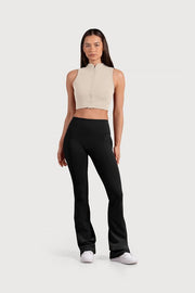 Ladies Active Zip Front Crop Top