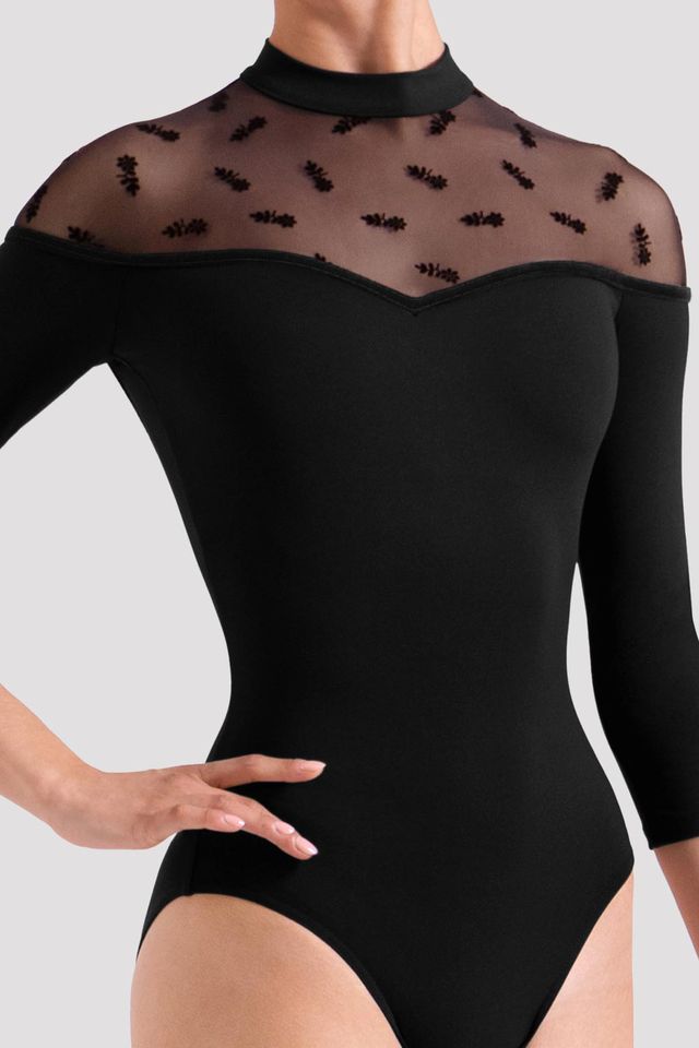 Ladies Sofia Floral 3/4 Sleeve Leotard