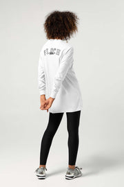 Ladies Bloch Print Oversized Long Sleeve Tee