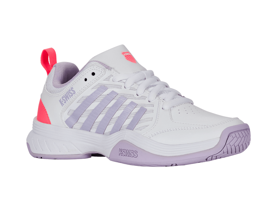 94428 - 182 - M | COURT EXPRESS 2 | WHITE/ORCHID PETAL/NEON BLAZE - K - Swiss US - FOOTWEAR