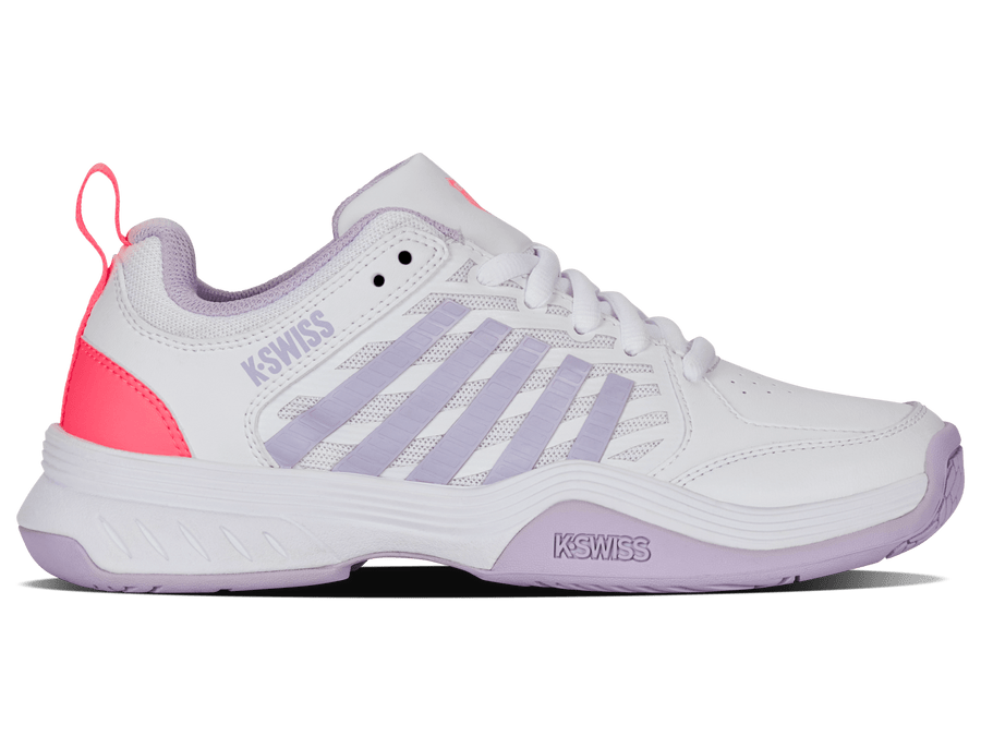 94428 - 182 - M | COURT EXPRESS 2 | WHITE/ORCHID PETAL/NEON BLAZE - K - Swiss US - FOOTWEAR