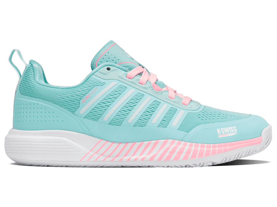 94436 - 411 - M | ULTRA COURT PADEL | SOFT NEON BLUE/WHITE/NEON BUBBLE GUM - K - Swiss US - FOOTWEAR