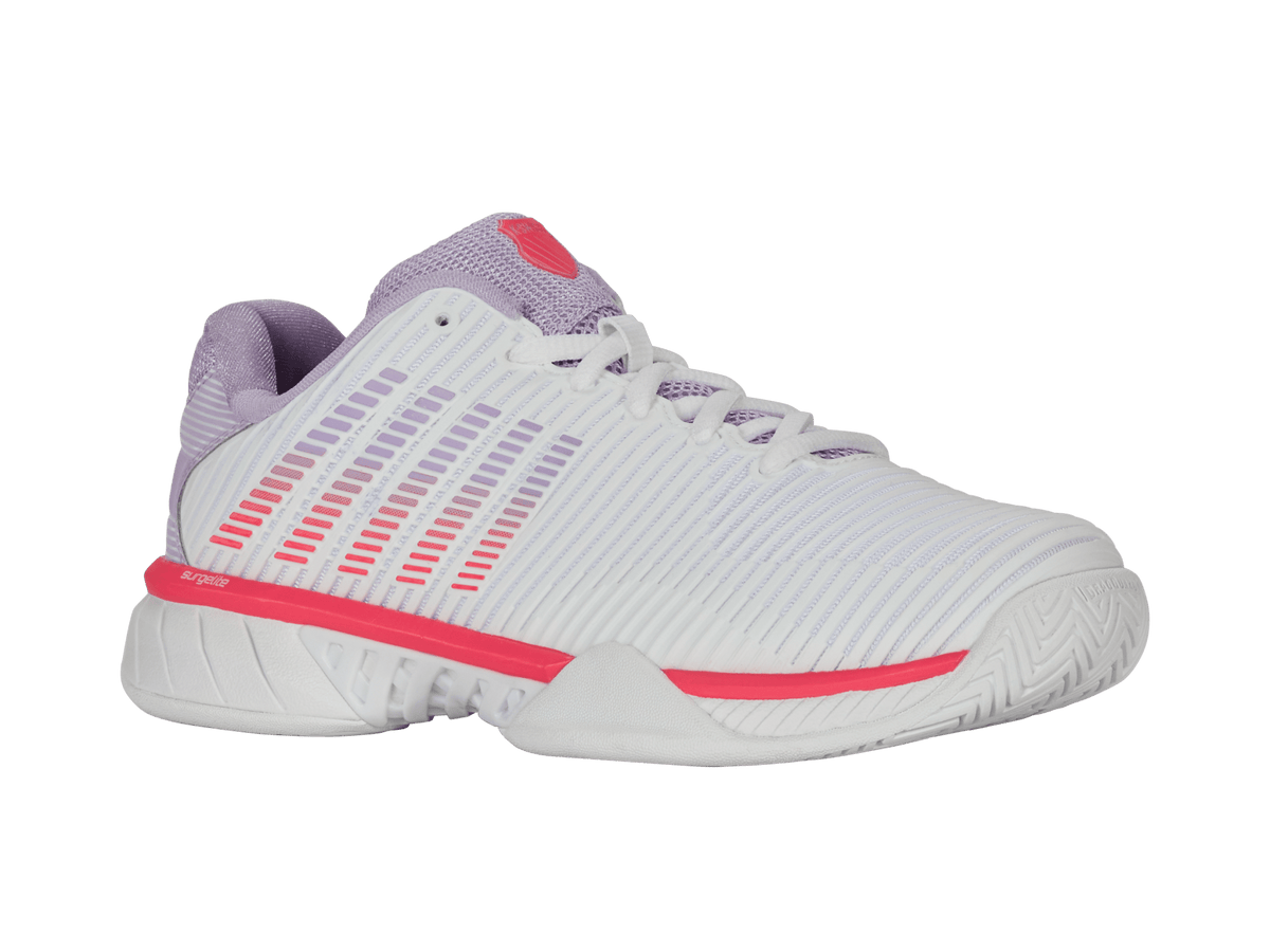 96613 - 182 - M | HYPERCOURT EXPRESS 2 | WHITE/ORCHID PETAL/NEON BLAZE - K - Swiss US - FOOTWEAR