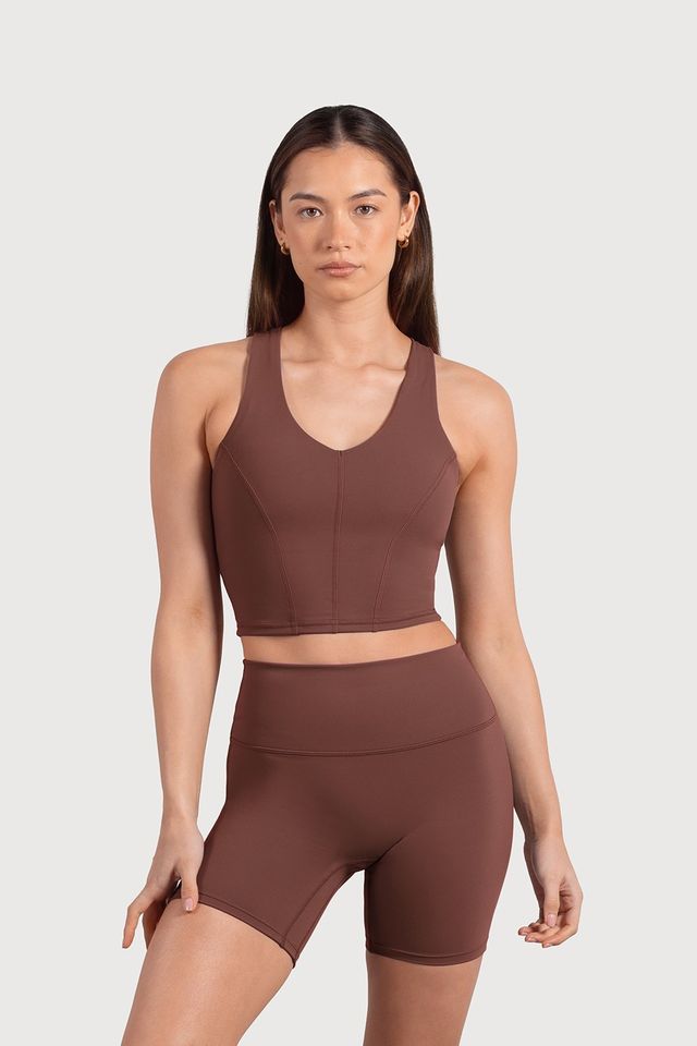 Ladies Active Racerback Corset Crop Top