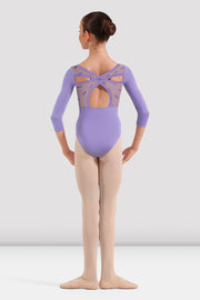 Girls Avery Floral 3/4 Sleeve Leotard
