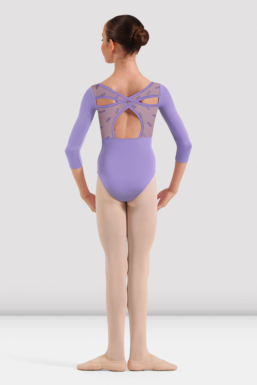 Girls Avery Floral 3/4 Sleeve Leotard