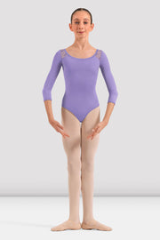 Girls Avery Floral 3/4 Sleeve Leotard