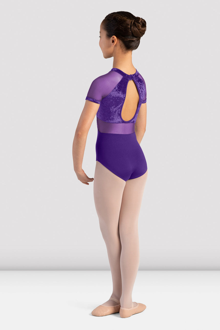 Girls Sasha Velvet Mock Neck Leotard
