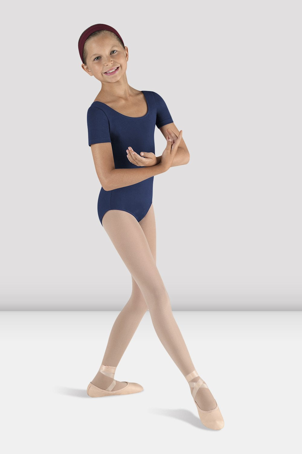 Girls Short Sleeve Round Neck Leotard