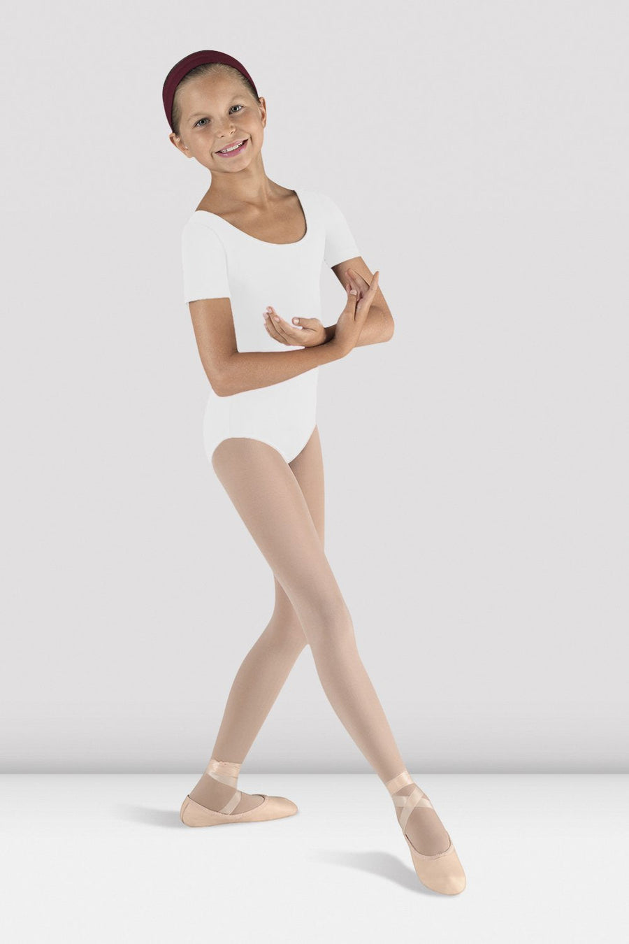 Girls Short Sleeve Round Neck Leotard
