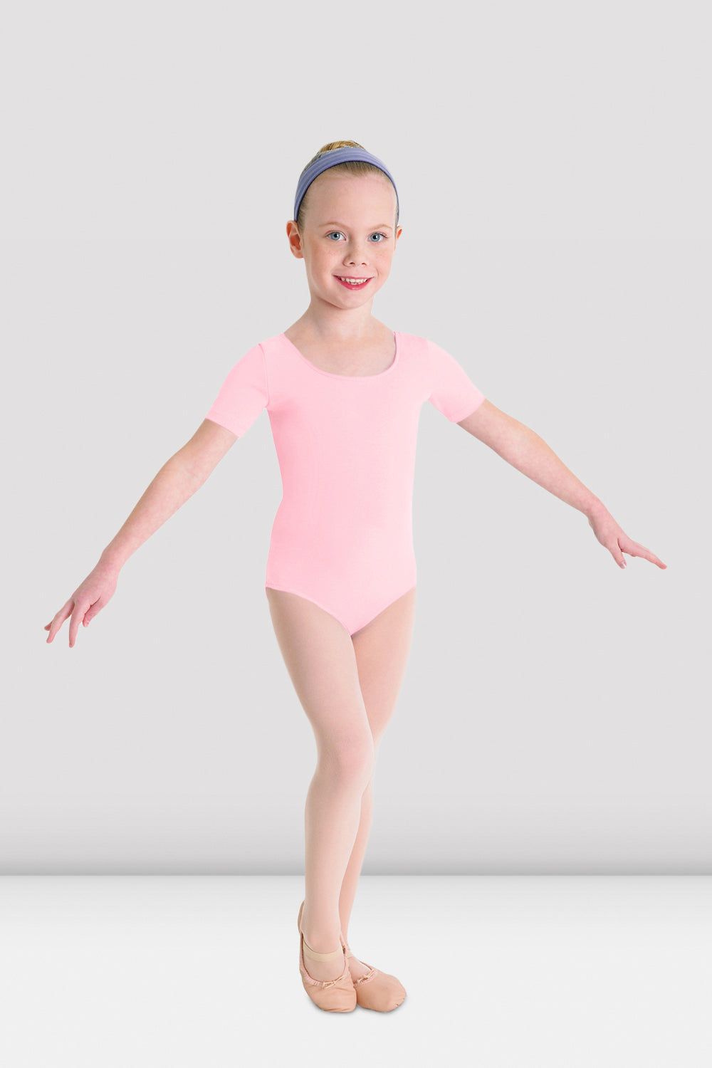 Girls Short Sleeve Round Neck Leotard