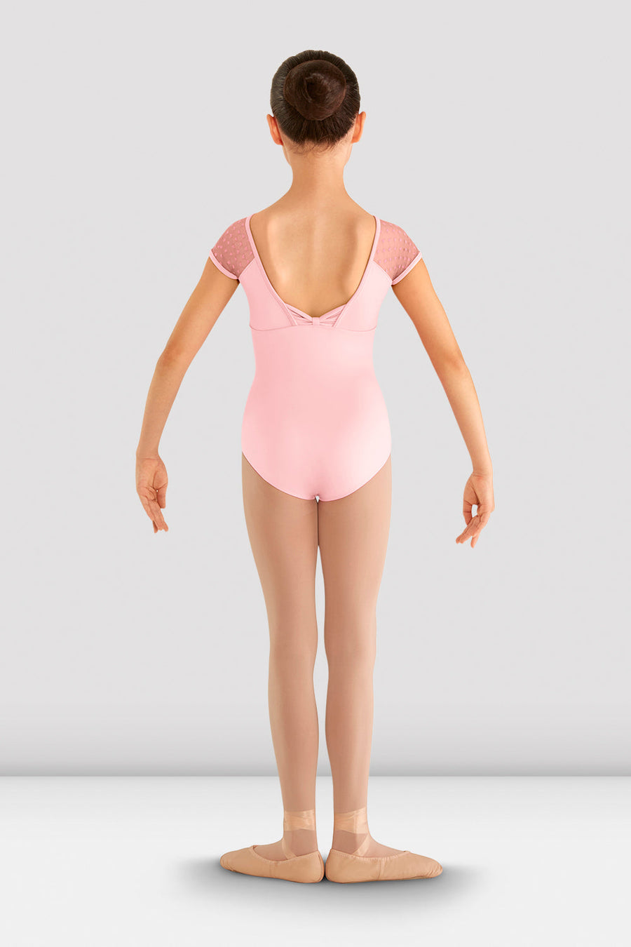 Girls Heart Mesh Cap Sleeve Leotard