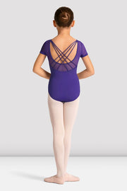 Girls Mirella Celestia Short Sleeve Printed Leotard