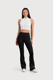 Ladies Active Zip Front Crop Top