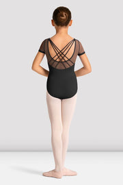 Girls Mirella Celestia Short Sleeve Printed Leotard