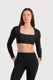 Ladies Active Long Sleeve Crop Top