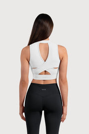 Ladies Active Zip Front Crop Top