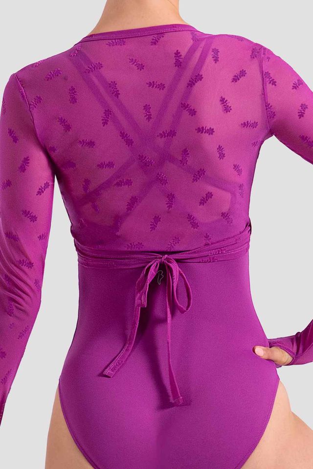 Ladies Luna Floral Long Sleeve Wrap Top