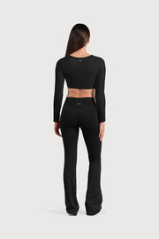 Ladies Active Long Sleeve Crop Top