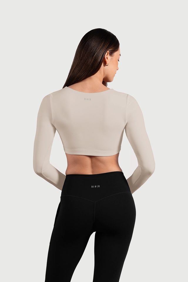 Ladies Active Long Sleeve Crop Top