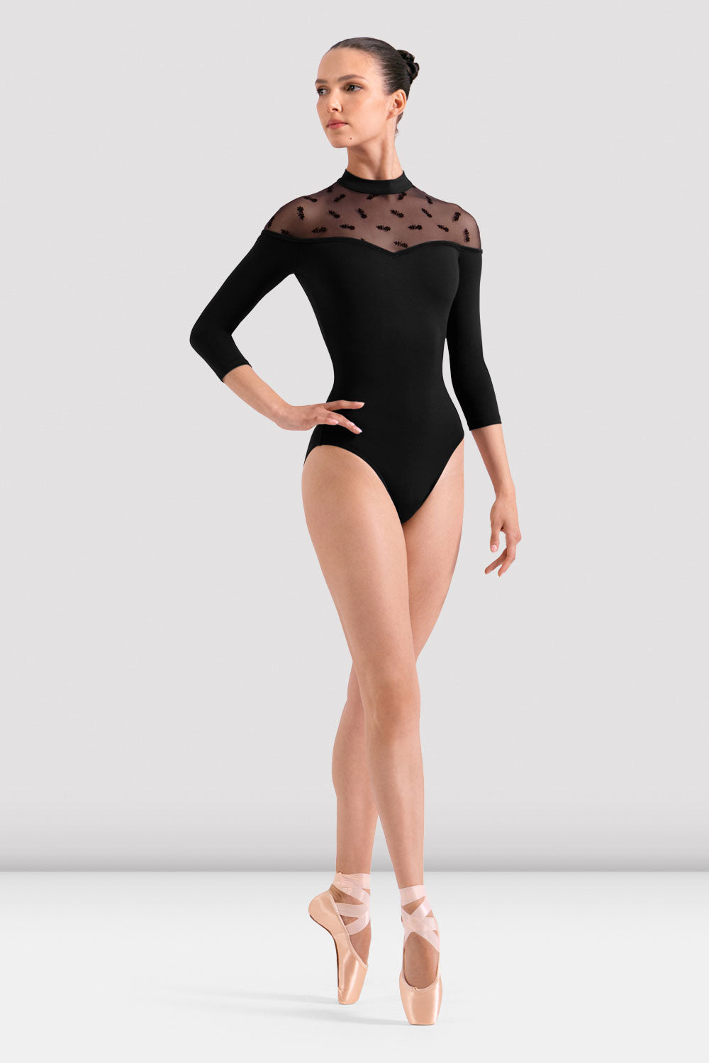 Ladies Sofia Floral 3/4 Sleeve Leotard