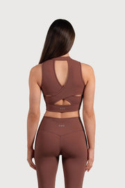 Ladies Active Zip Front Crop Top
