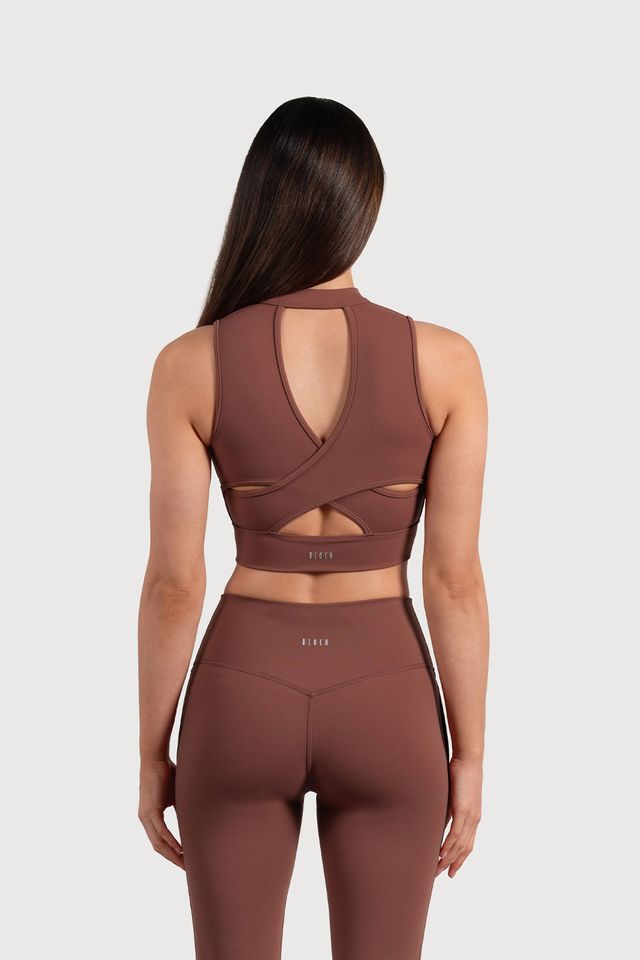 Ladies Active Zip Front Crop Top
