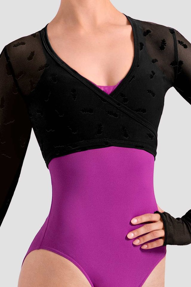 Ladies Luna Floral Long Sleeve Wrap Top