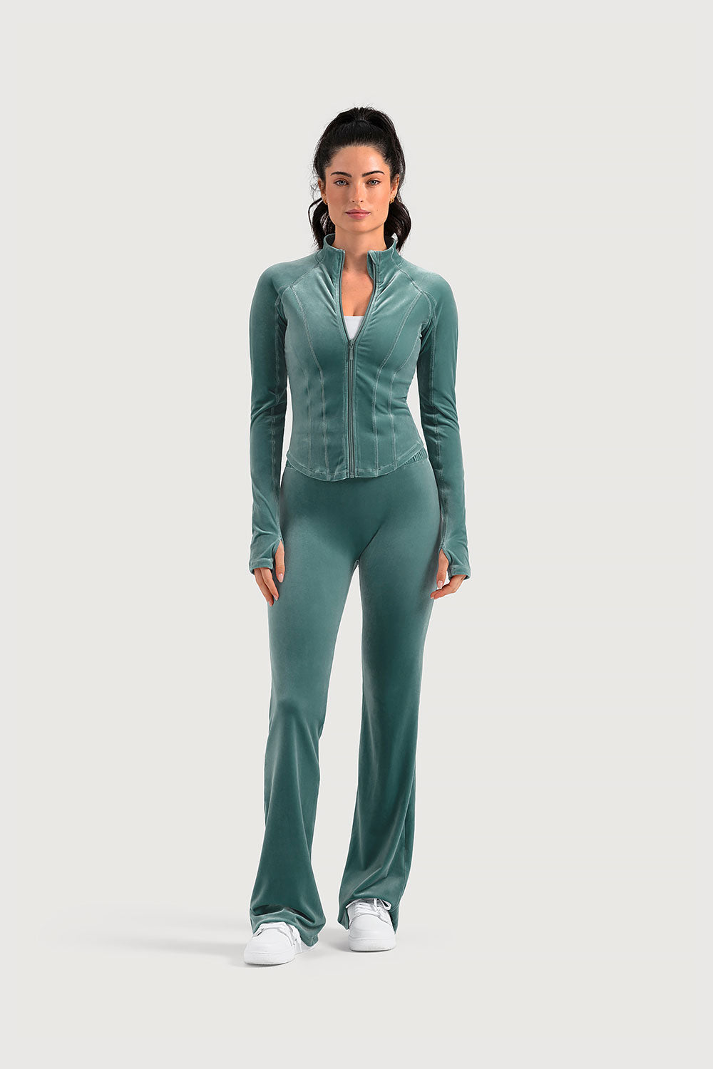 Ladies Apex Velvet Flared Legging