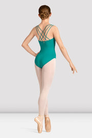 Ladies Mirella Celeste Cross Back Printed Leotard