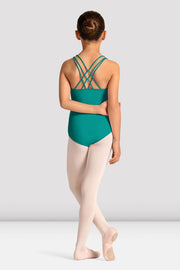 Girls Mirella Celestia Cross Back Printed Leotard