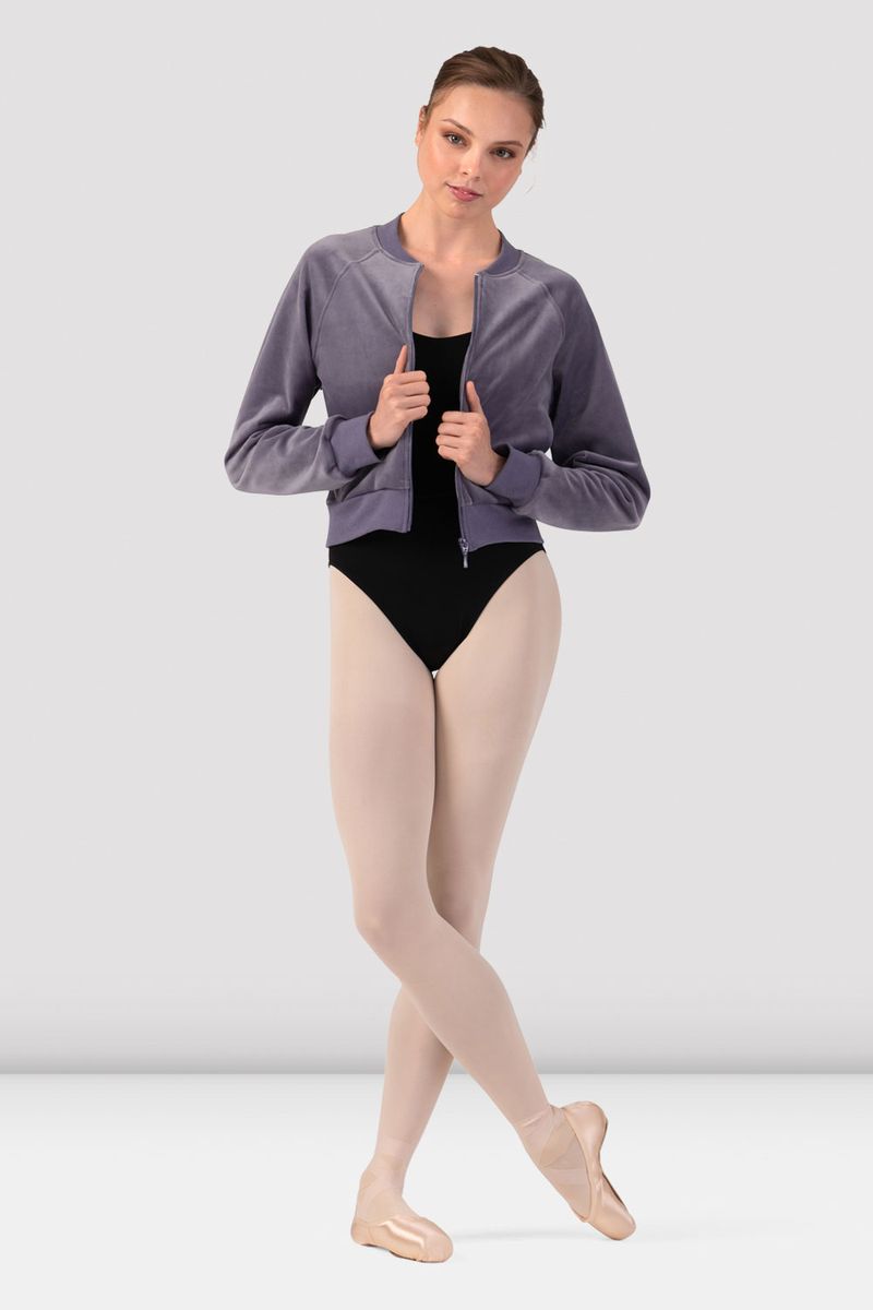 Ladies Amanda Velvet Bomber Jacket