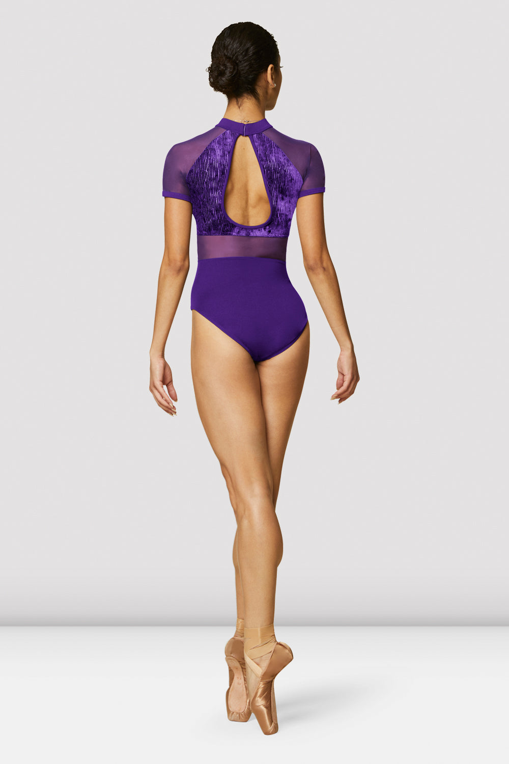 Ladies Ari Velvet Short Sleeve Leotard