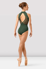 Ladies Jade Mirage Print Zipper Leotard