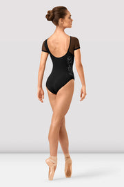 Ladies Adalia Mirage Print Boat Neck Leotard