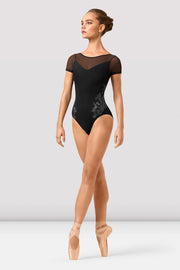 Ladies Adalia Mirage Print Boat Neck Leotard
