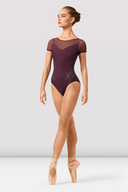Ladies Adalia Mirage Print Boat Neck Leotard