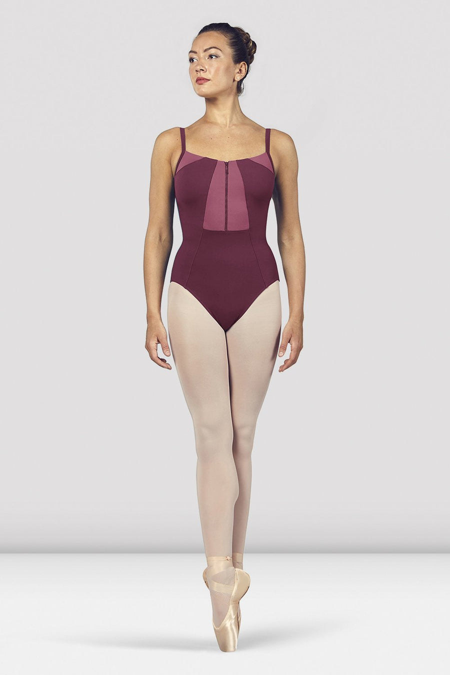 Ladies Vilette Zip Front Open Back Camisole Leotard