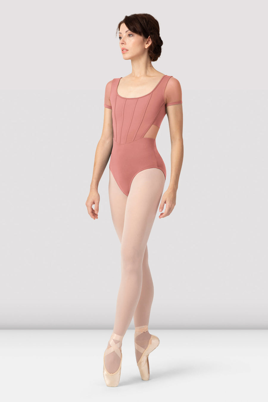 Ladies Clea Corset Short Sleeve Leotard